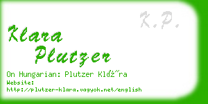 klara plutzer business card